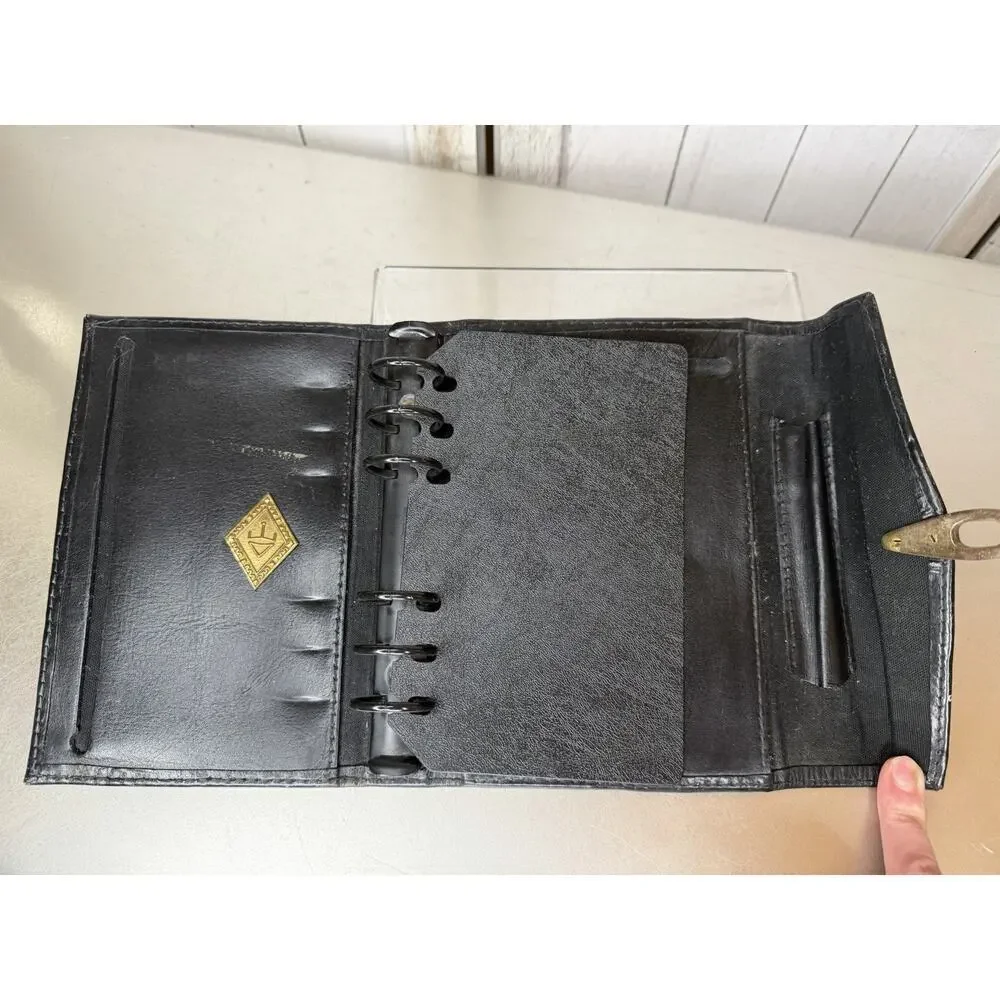 Prizmic & Brill Woven Leather Turnlock Organizer Planner Made Singapore RARE